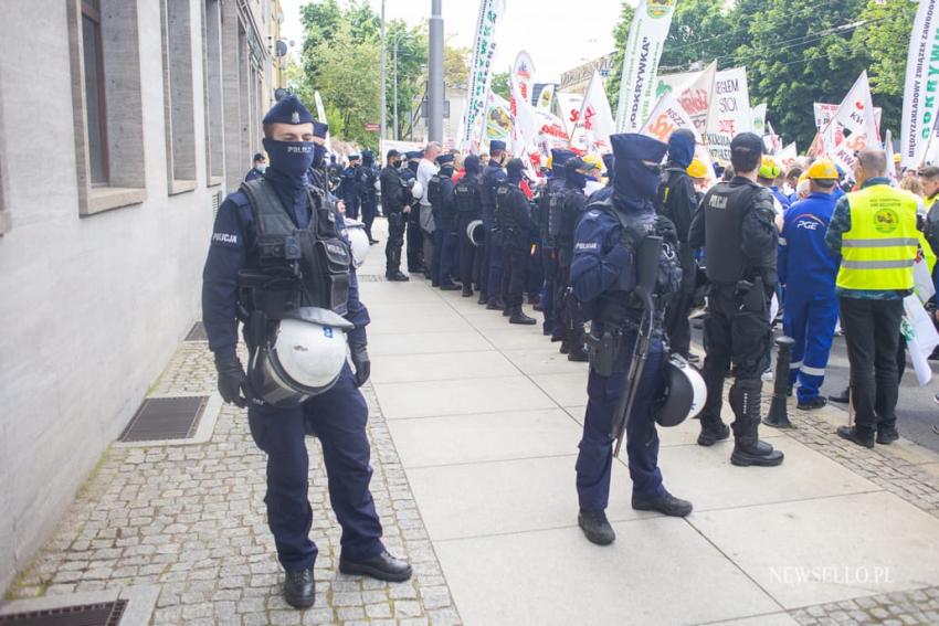 Manifestacja górników we Wrocławiu