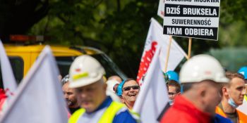 Manifestacja górników we Wrocławiu