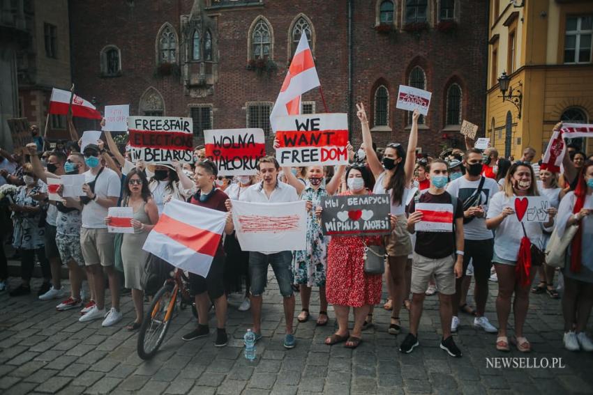 Solidarni z Białorusią - manifestacja we Wrocławiu