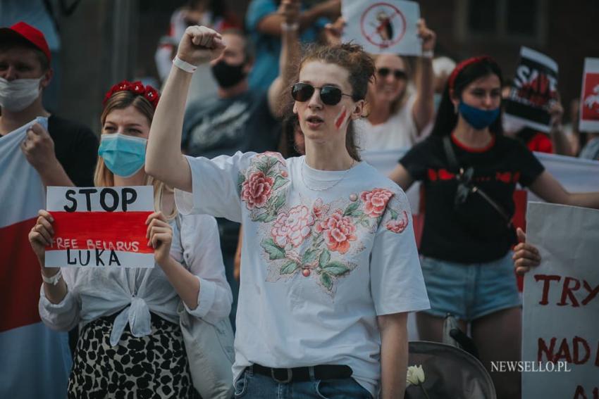 Solidarni z Białorusią - manifestacja we Wrocławiu