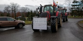 Minister Rolnictwa Michał Kołodziejczak na proteście rolników w Nysie.