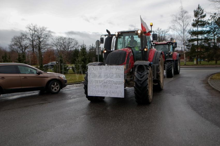 Minister Rolnictwa Michał Kołodziejczak na proteście rolników w Nysie.