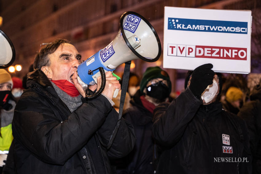 Solidarnie z mediami - protest w Warszawie