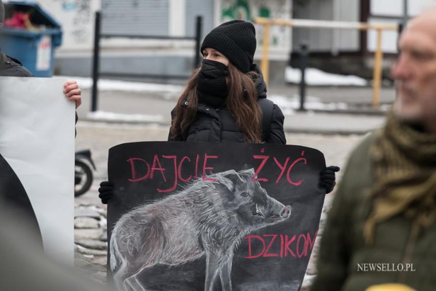 Protest w obronie dzików w Poznaniu