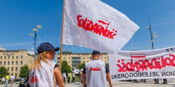 Protest PKP Cargo we Wrocławiu