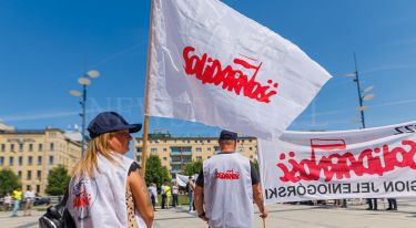 Protest PKP Cargo we Wrocławiu