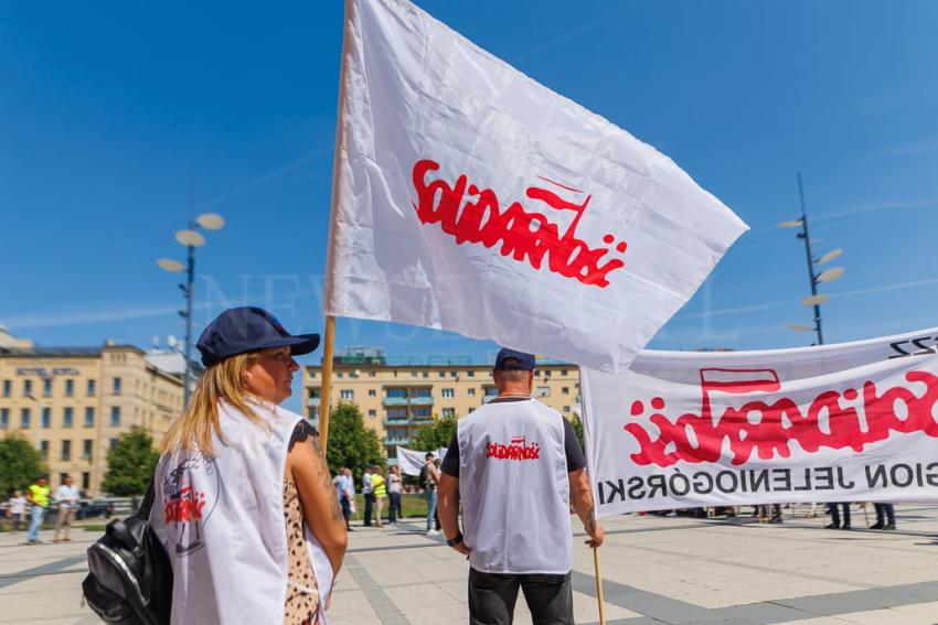 Protest PKP Cargo we Wrocławiu