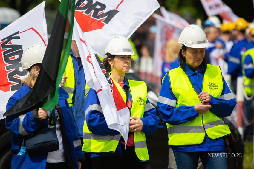 Manifestacja górników we Wrocławiu