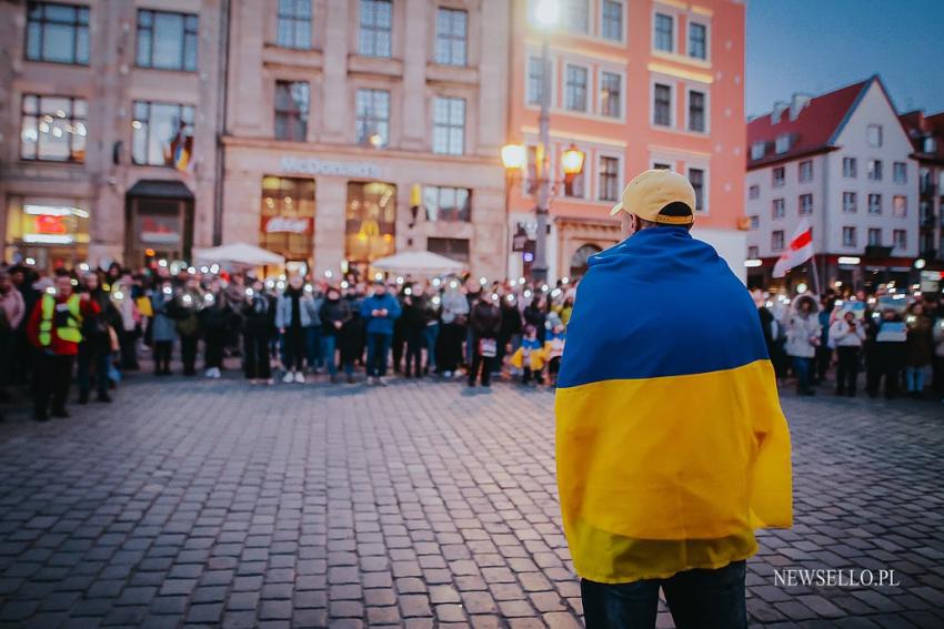 Protest we Wrocławiu - Solidarni z Ukrainą