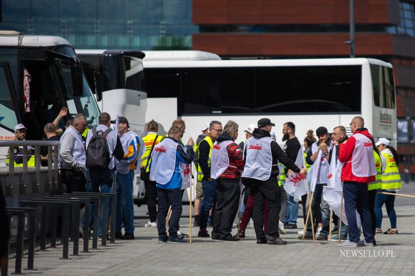 Manifestacja górników we Wrocławiu