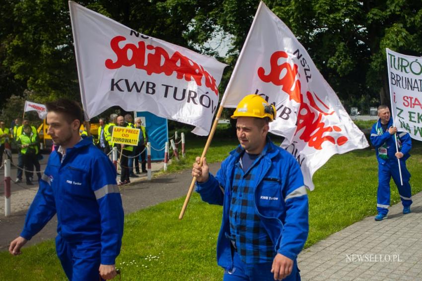 Manifestacja górników we Wrocławiu