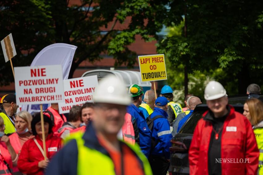 Manifestacja górników we Wrocławiu