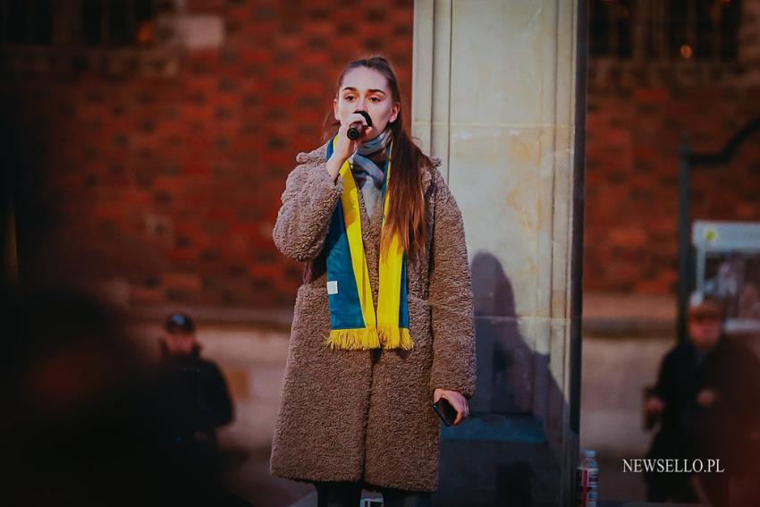 Protest we Wrocławiu - Solidarni z Ukrainą