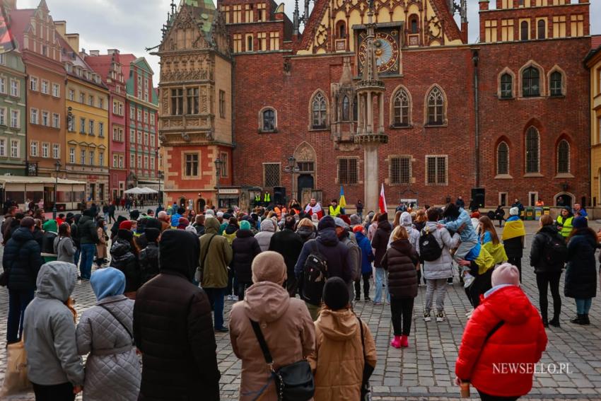 Solidarni z Ukrainą: NIE dla wojny - manifestacja poparcia we Wrocławiu