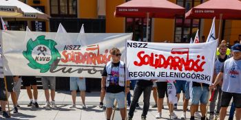 Protest PKP Cargo we Wrocławiu