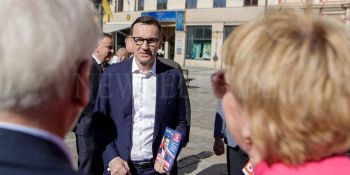 Kampania wyborcza do Parlamentu Europejskiego 2024 - Premier Mateusz Morawiecki I Michał Dworczyk