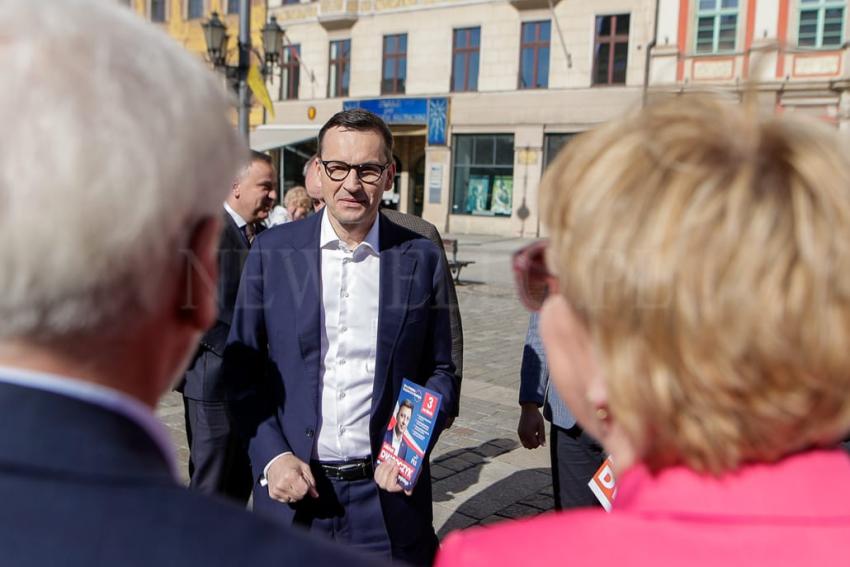 Kampania wyborcza do Parlamentu Europejskiego 2024 - Premier Mateusz Morawiecki I Michał Dworczyk