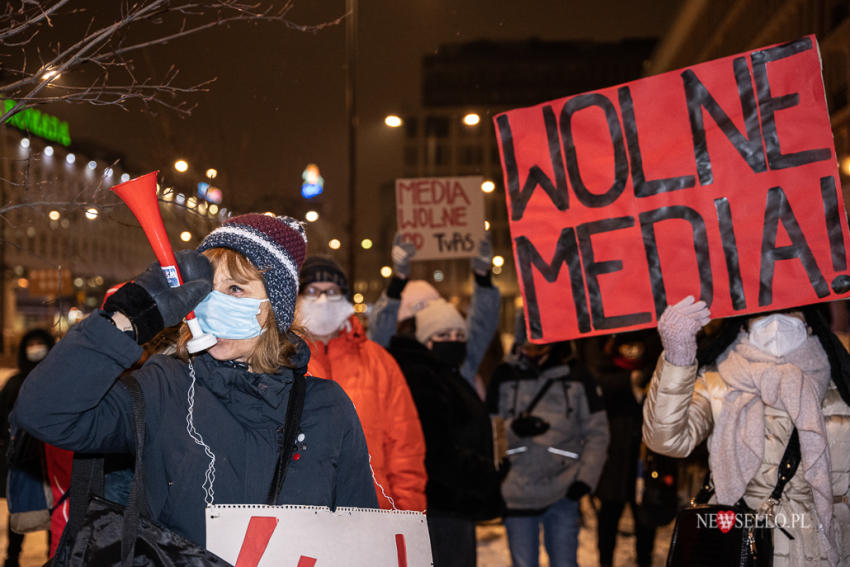 Solidarnie z mediami - protest w Warszawie