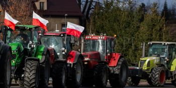 Minister Rolnictwa Michał Kołodziejczak na proteście rolników w Nysie.