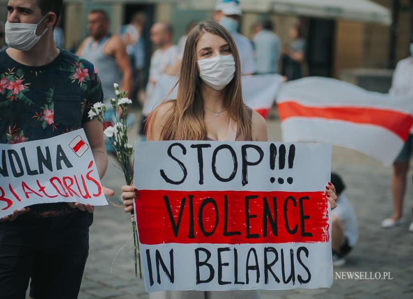 Solidarni z Białorusią - manifestacja we Wrocławiu