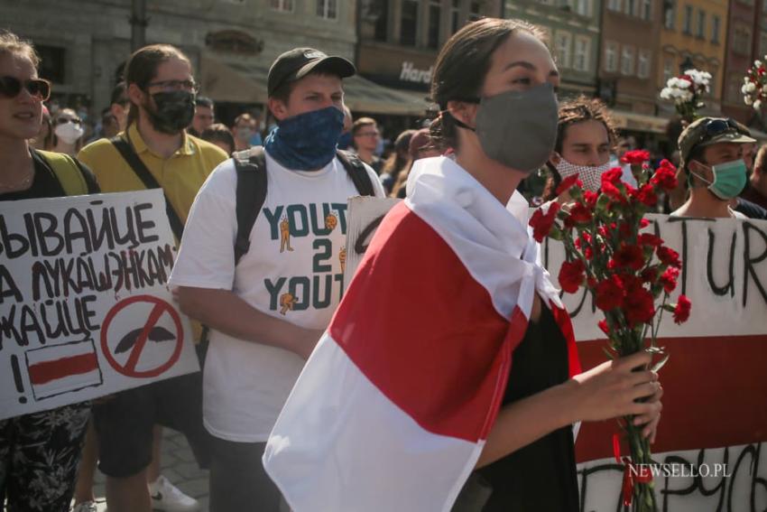 Solidarni z Białorusią - manifestacja we Wrocławiu