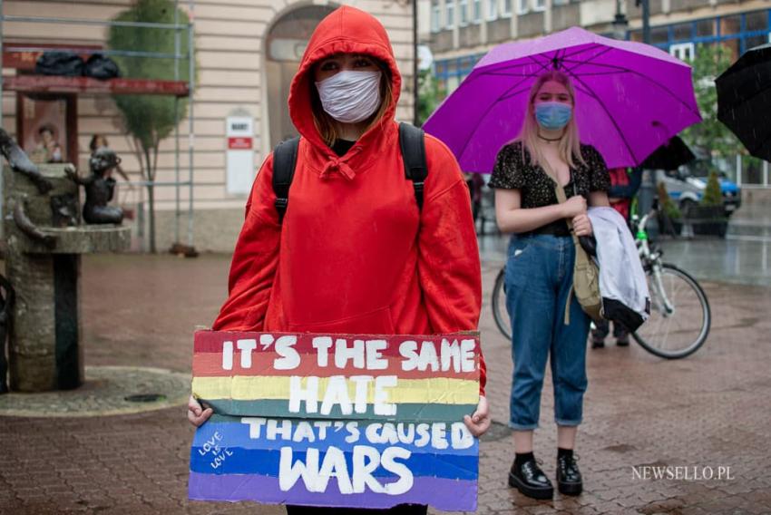 Protest przeciwko "Karcie Nienawiści" w Łodzi