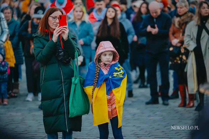 Protest we Wrocławiu - Solidarni z Ukrainą