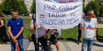 Protest PKP Cargo we Wrocławiu