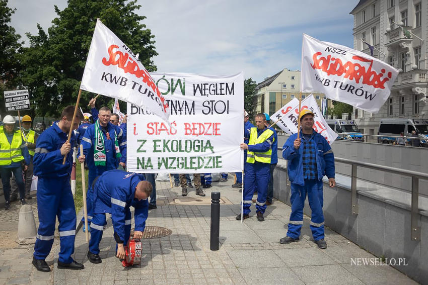 Manifestacja górników we Wrocławiu