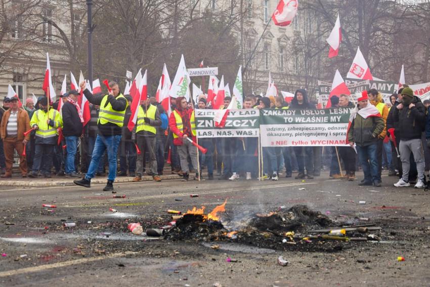 Starcia rolników z policją w Warszawie