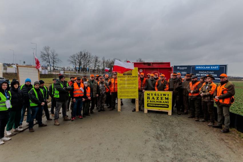 Rolnicy i myśliwi protestują na Dolnym Śląsku