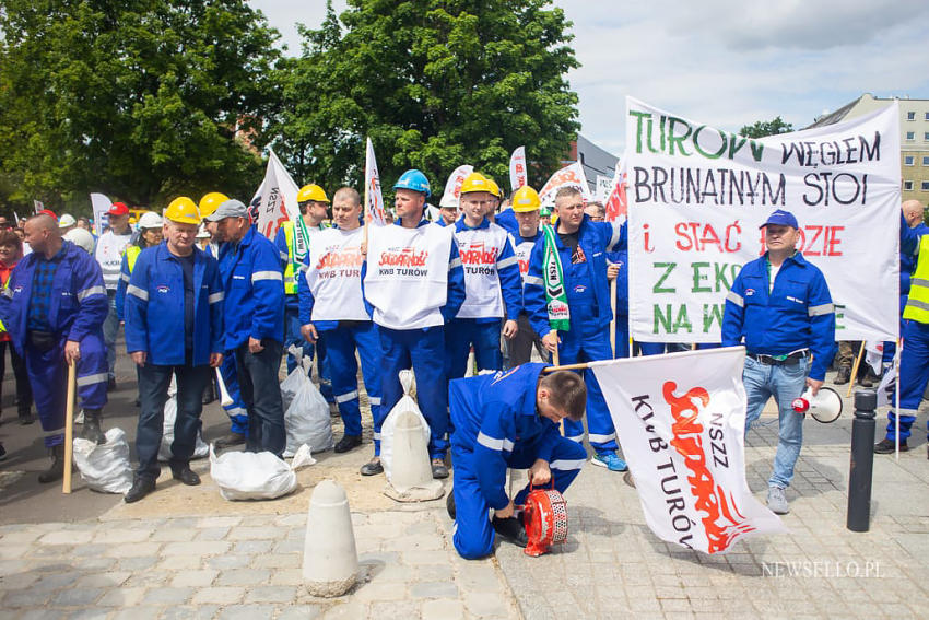 Manifestacja górników we Wrocławiu