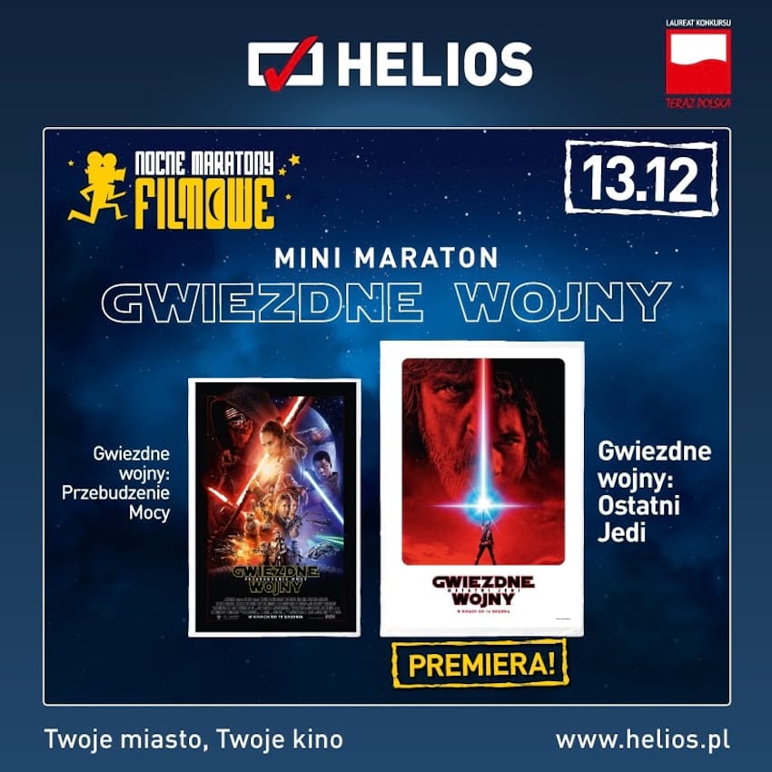 Mini Maraton GWIEZDNE WOJNY w kinach Helios!