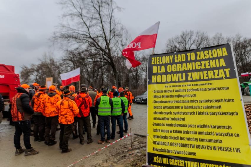 Rolnicy i myśliwi protestują na Dolnym Śląsku