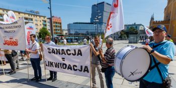 Protest PKP Cargo we Wrocławiu