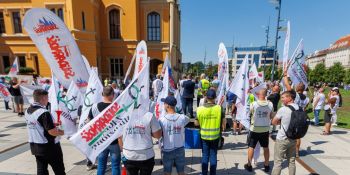 Protest PKP Cargo we Wrocławiu