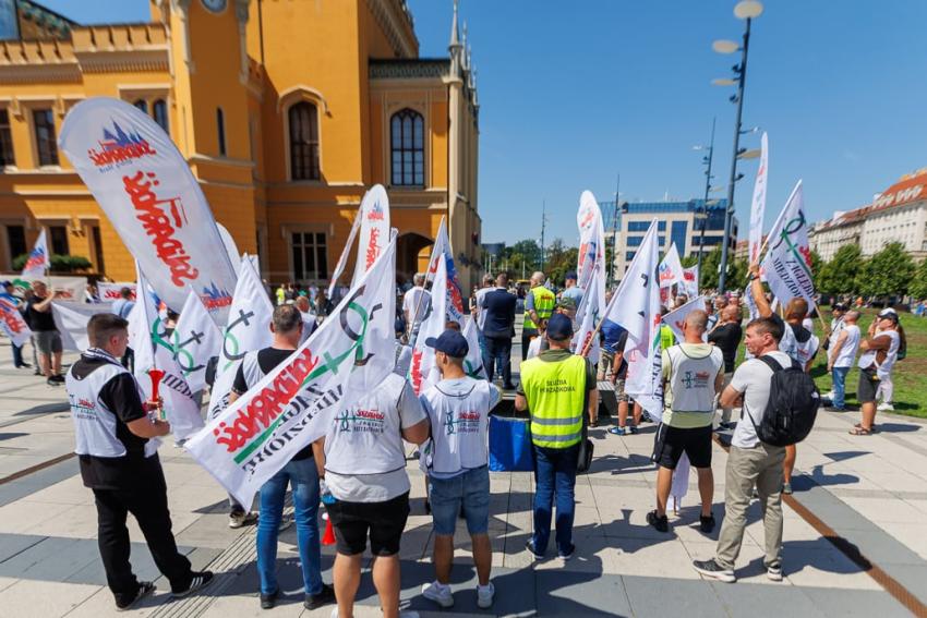 Protest PKP Cargo we Wrocławiu