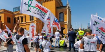 Protest PKP Cargo we Wrocławiu