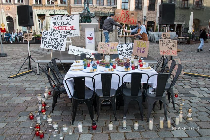 Protest branży gastronomicznej w Poznaniu