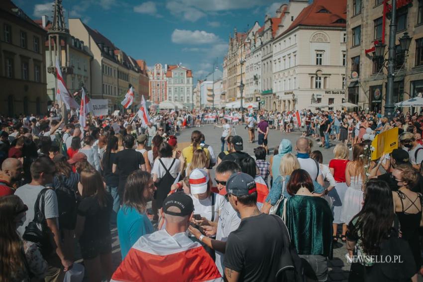 Solidarni z Białorusią - manifestacja we Wrocławiu