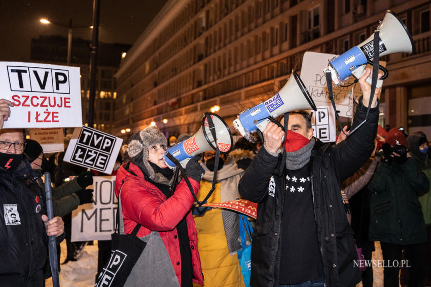 Solidarnie z mediami - protest w Warszawie