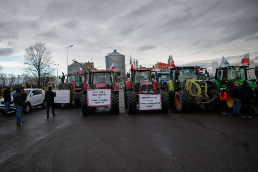 Minister Rolnictwa Michał Kołodziejczak na proteście rolników w Nysie.