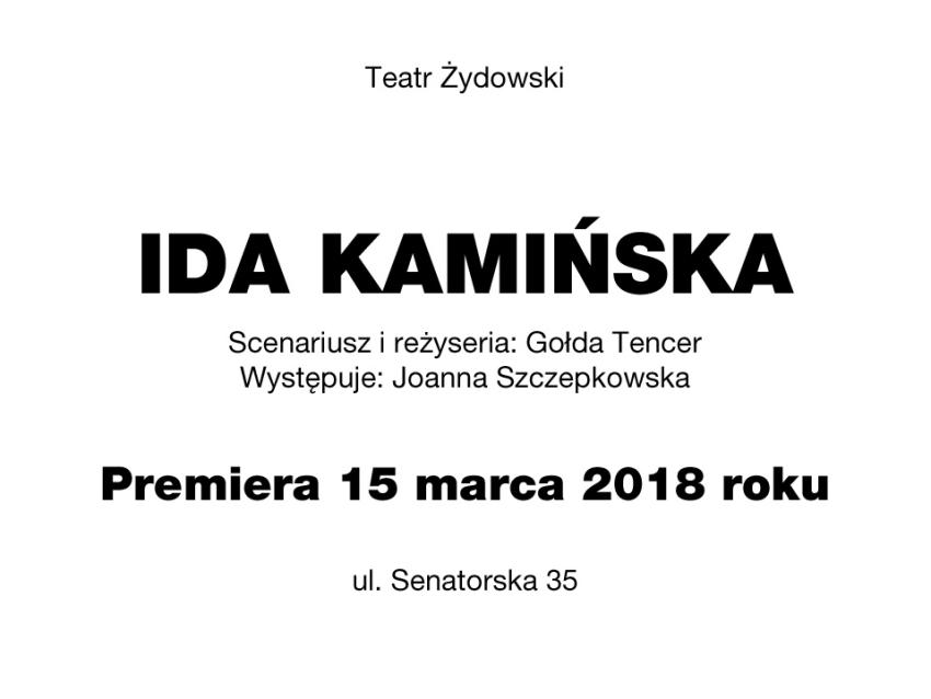 „Ida Kamińska” w wykonaniu Joanny Szczepkowskiej - premiera monodramu