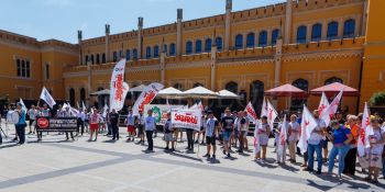 Protest PKP Cargo we Wrocławiu