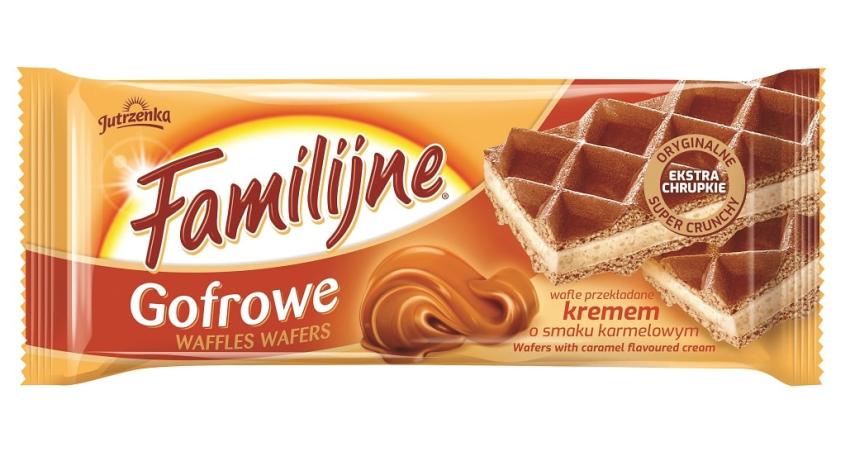 Wafle gofrowe o smaku karmelu od marki Familijne! [fot. Kolterman Media Communications / Jutrzenka]