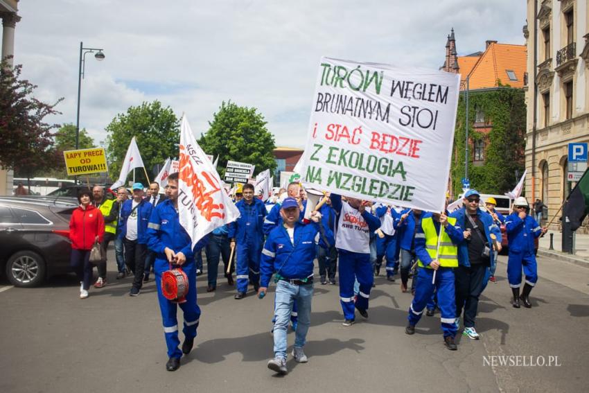 Manifestacja górników we Wrocławiu