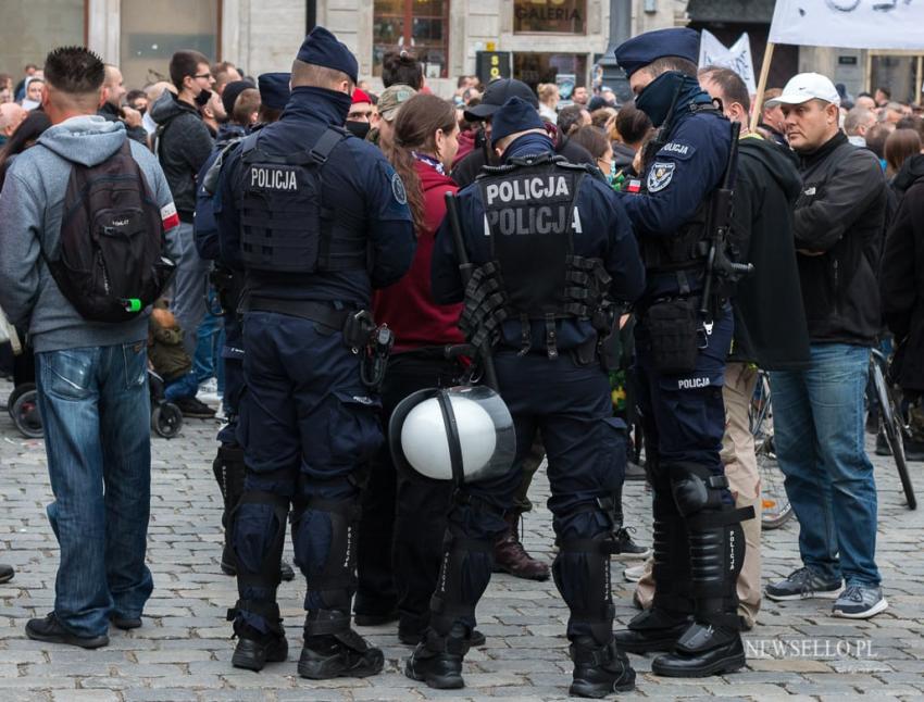 Protest antycovidowców we Wrocławiu