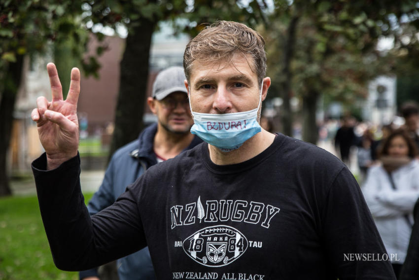 Manifestacja antycovidowców w Gdańsku