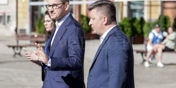 Kampania wyborcza do Parlamentu Europejskiego 2024 - Premier Mateusz Morawiecki I Michał Dworczyk