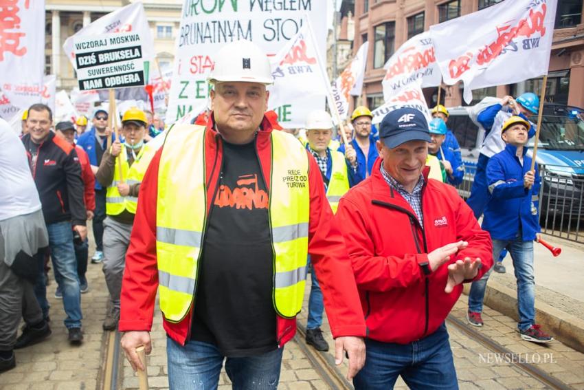 Manifestacja górników we Wrocławiu